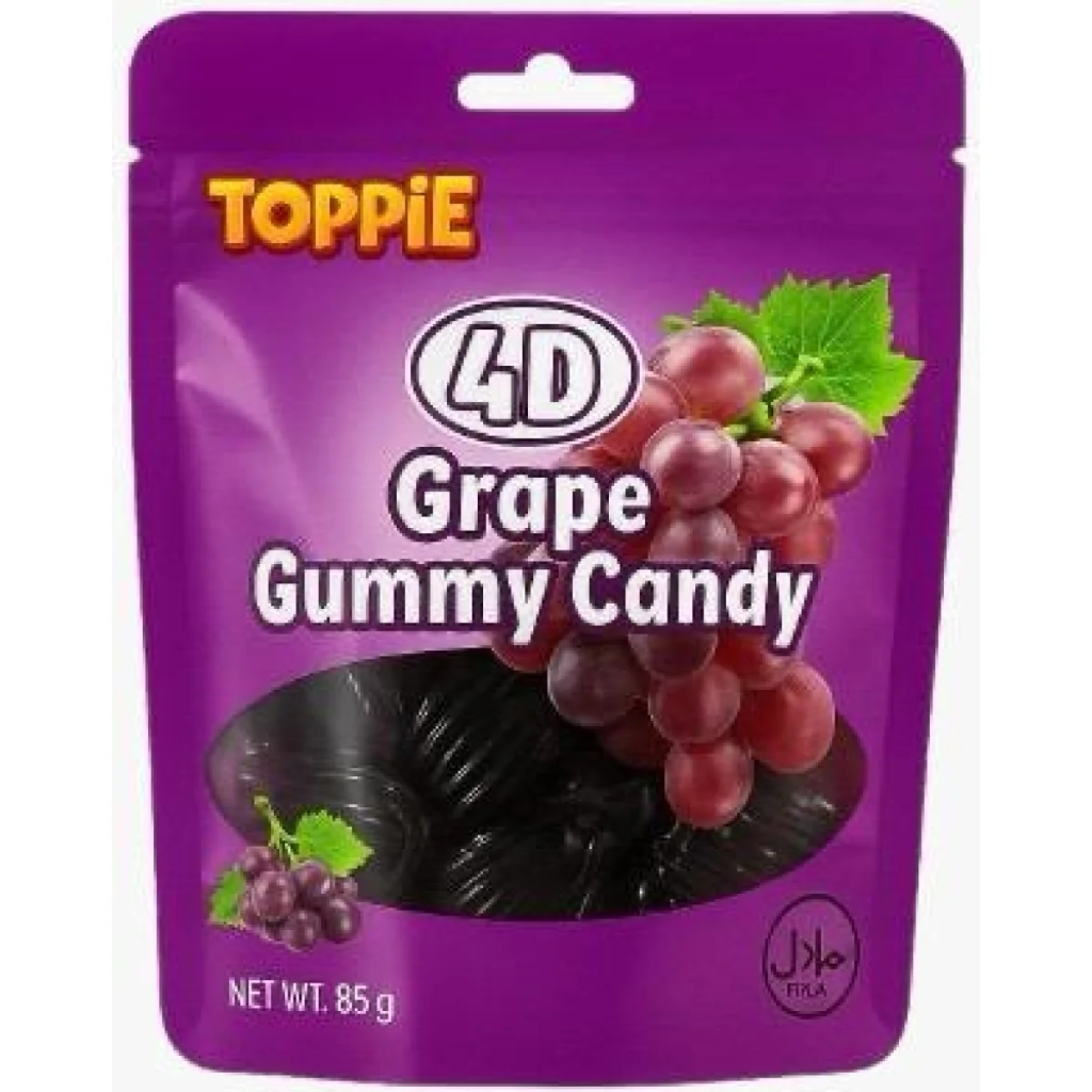 TOPPIE 4D GRAPE GUMMY CANDY (80GR X 16)