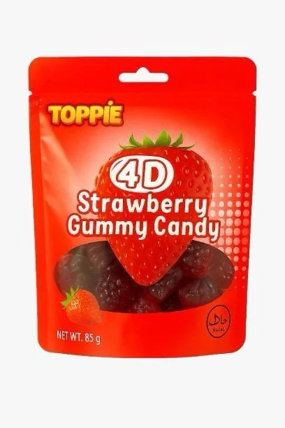 TOPPIE 4D STRAWBERRY GUMMY CANDY (80GR X 16)