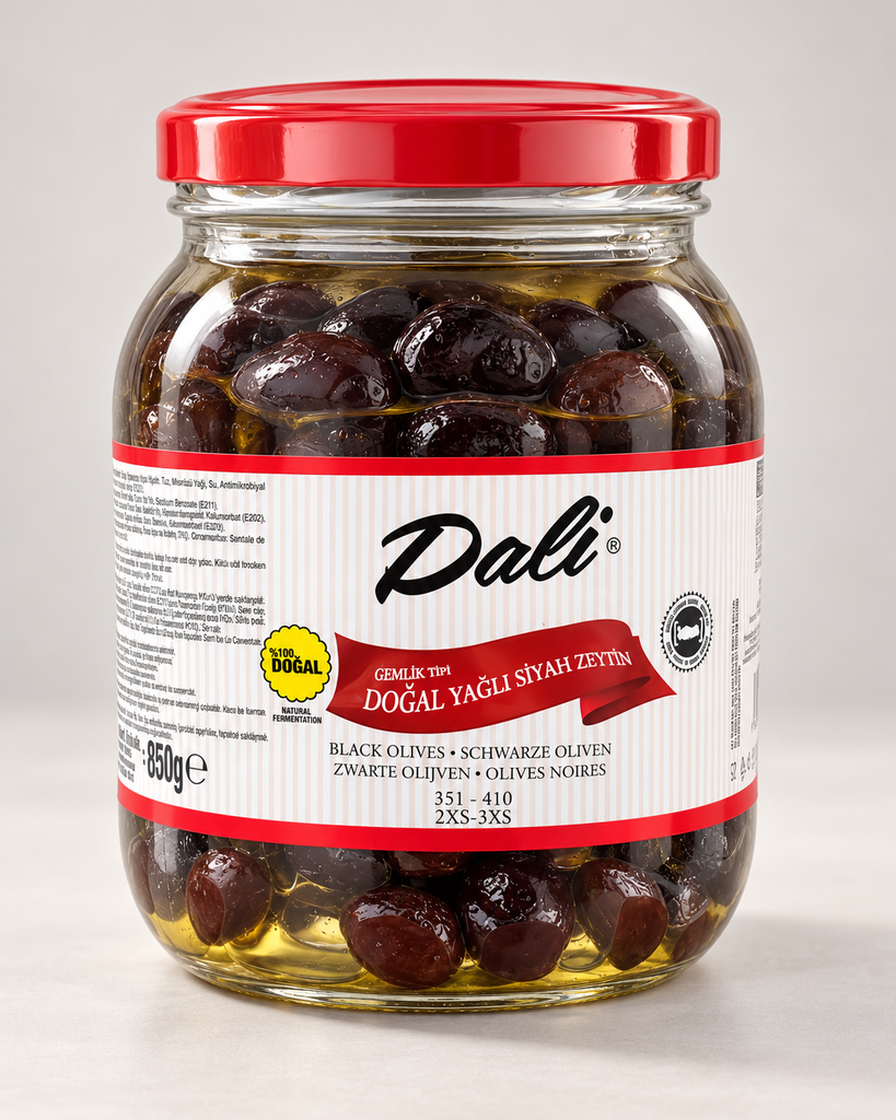 DALI Y. SELE SIYAH ZEYTIN KIRMIZI PET 351-410  (850GR X 6)