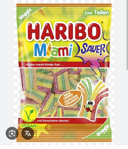 [HR46396] Helal Haribo Miami Sauer Gelatinfrei (22x85g)